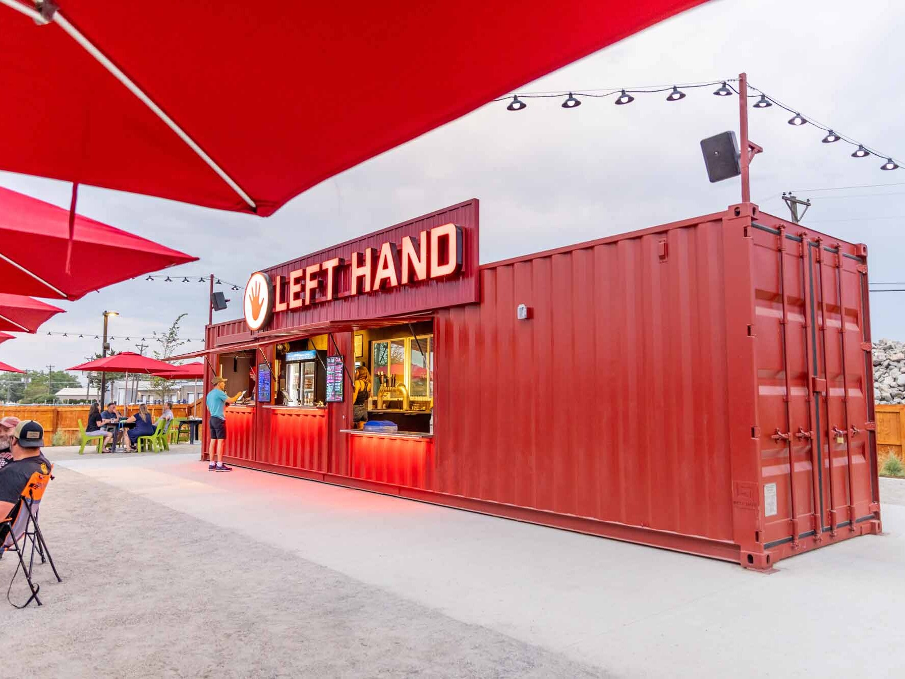 :eft Hand Brewing Company custom shipping container bar built by ROXBOX Containers.